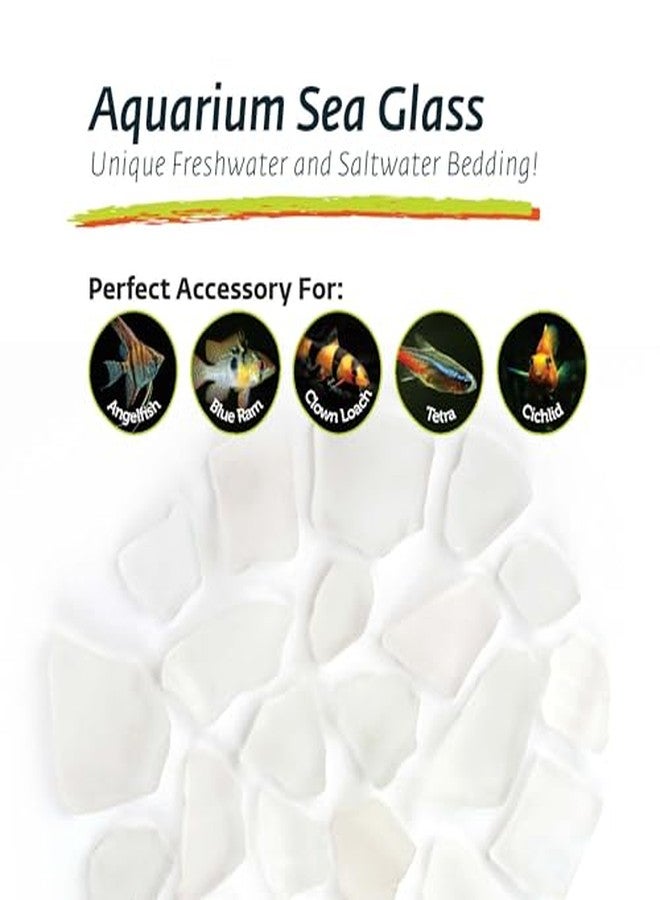 Galapagos (05132) Aquarium Sea Glass, Frosted White, 4lb Bag - Image 3